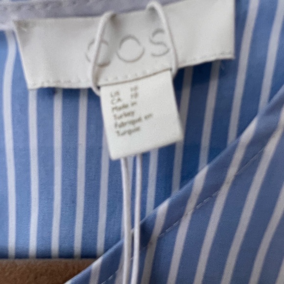 🔥NWT COS Striped Flared Maxi Dress. Size 10 - Picture 8 of 9